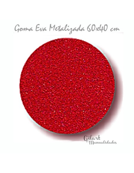 Goma Eva Roja Metalizada Brillante 60x40 cm para scrapbooking y decoración Goma Eva Roja Metalizada Brillante 60x40 cm para scrapbooking y decoración