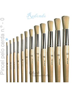 Pincel Redondo de Cerda Natural Gilart Ref. 582, tamaño N.º 0 para óleo, acrílico y arte.