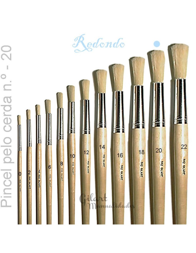 Pincel redondo cerda n.º 0: ideal para detalles minuciosos.