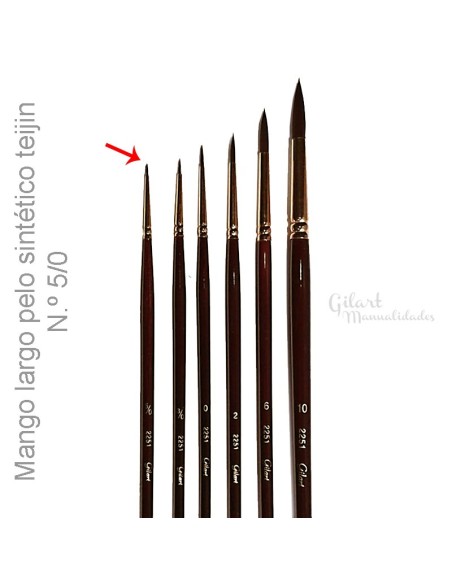 Pincel redondo acrílico Teijin Gilart n.º 00000, ideal para detalles finos