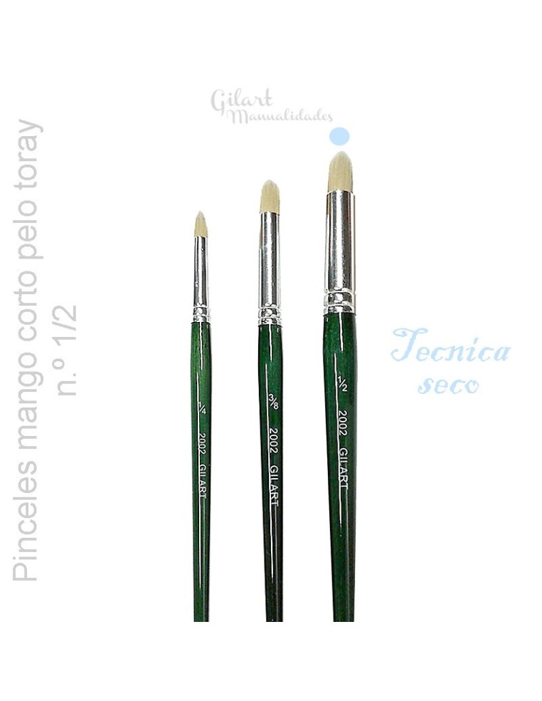 Pincel seco Gilart pelo Toray serie 2002 mangos cortos 1/4