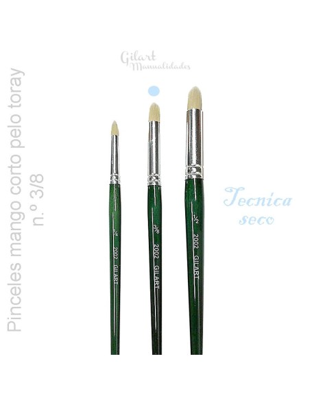 Pincel seco Gilart pelo Toray serie 2002 mangos cortos 3/8 Pincel seco Gilart pelo Toray serie 2002 mangos cortos 3/8