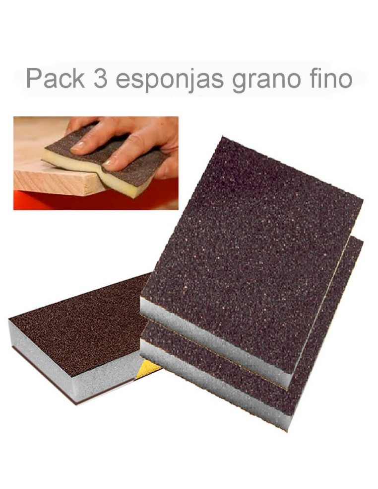 Kit 3 Esponjas Lija Fina Doble Cara: Perfección para tus proyectos en Gilart.