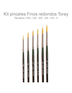 Kit 6 Pinceles Redondos Toray Gilart Mango Corto: Acuarela, Acrílico y Detalles