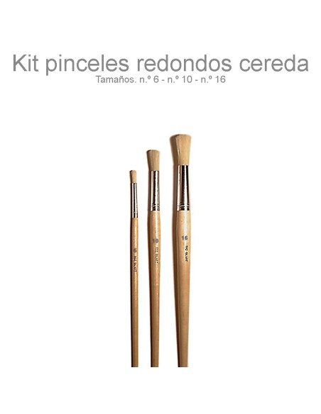 Kit Pinceles Redondos Cerda Natural Gilart ideal para óleo, acrílico y barnices
