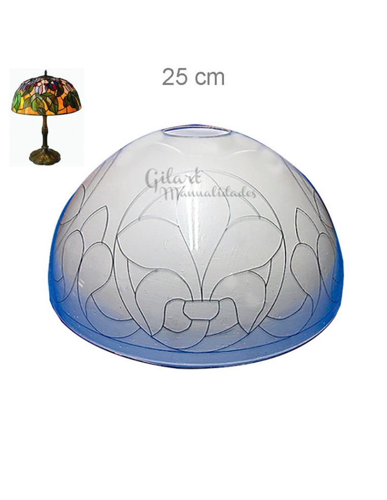 Pantalla Tiffany DIY metacrilato 25 cm con diseño decorativo flor de lis circular