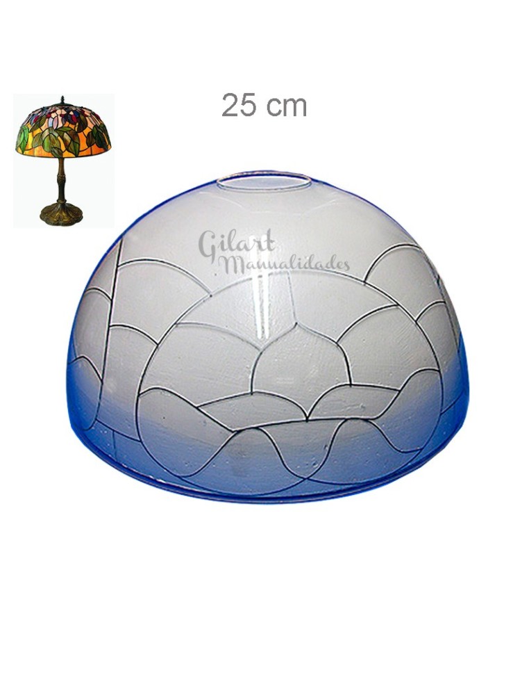 Pantalla Tiffany DIY metacrilato 25 cm con diseño elegante de flor de lis central