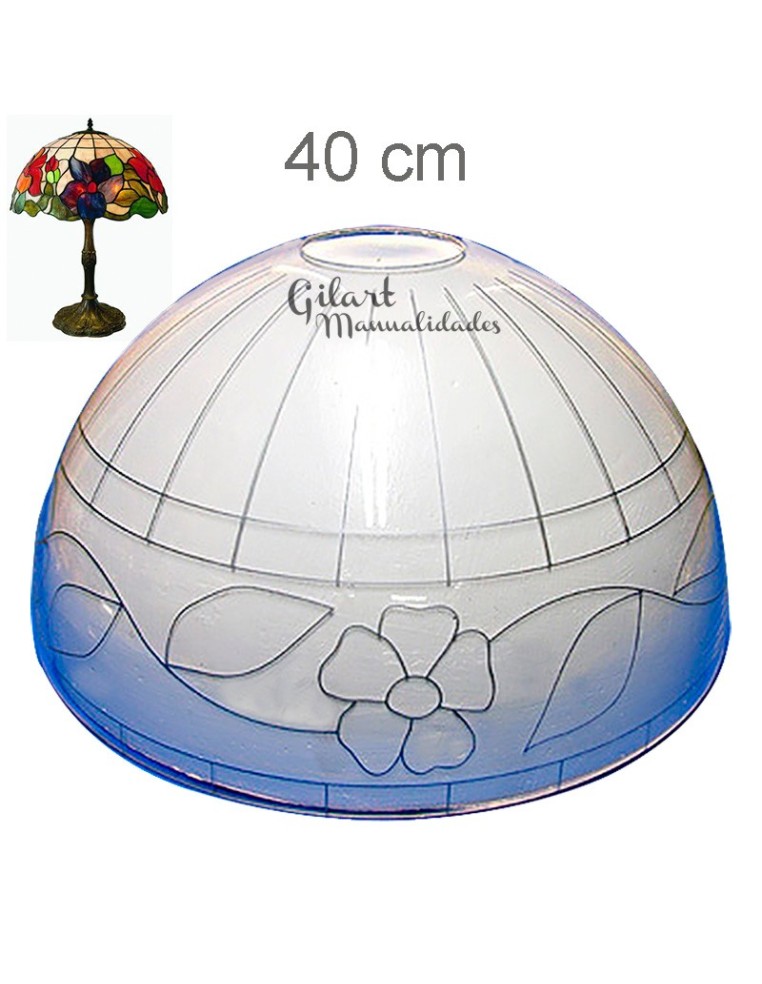 Pantalla Tiffany DIY de metacrilato 40 cm con cenefa de flores para lámparas únicas
