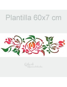 Plantilla stencil cenefa floral Stamperia 60x7 cm ideal para proyectos decorativos