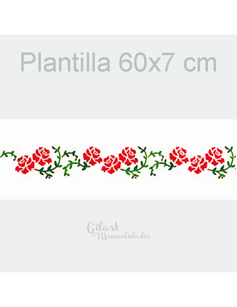 Plantilla stencil rosas Stamperia 60x7 cm con diseño floral para estarcido decorativo