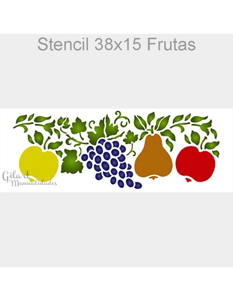 Plantilla stencil frutas Stamperia KSB54 ideal para decorar papel, tela o madera