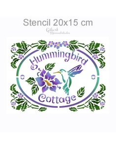 Plantilla stencil Colibrí Stamperia 20x15cm para estarcido en papel, tela o madera