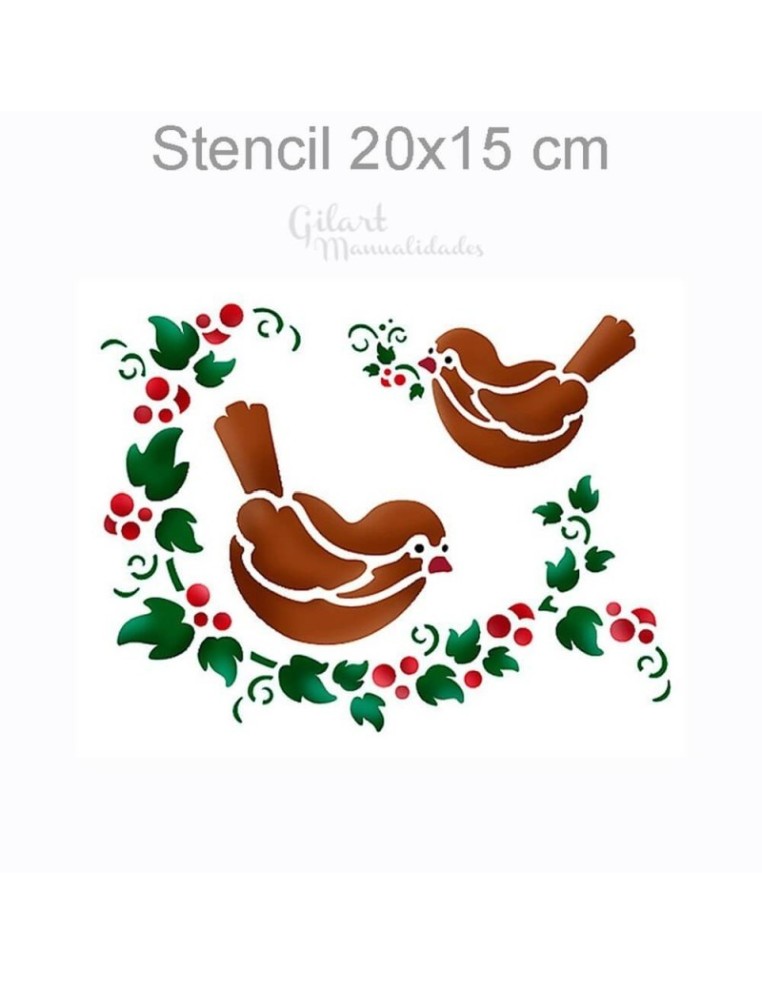 Plantilla stencil Pajaritos Stamperia 20x15 cm para decorar con motivos de aves