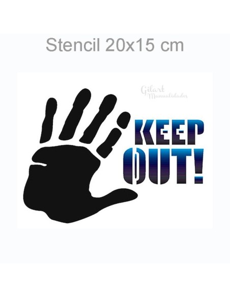 Plantilla stencil Keep Out Stamperia 20x15 cm aplicado sobre tejido con pintura acrílica Plantilla stencil Keep Out Stamperia 20x15 cm aplicado sobre tejido con pintura acrílica