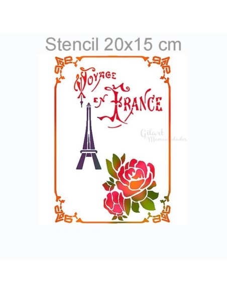 Plantilla stencil Viaje en Francia Stamperia ideal para proyectos con estilo vintage