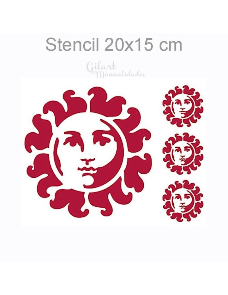 Plantilla stencil Soles Stamperia 20x15 cm para decorar con diseños de inspiración solar