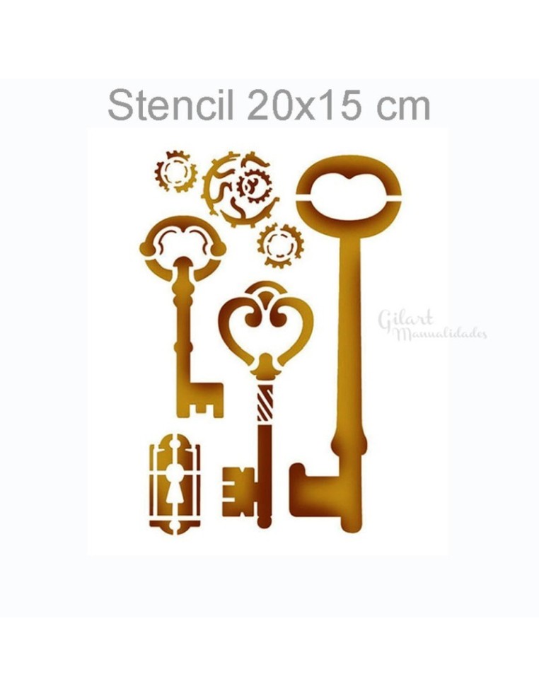 Plantilla stencil Llaves Stamperia 20x15 cm para decorar con estilo vintage único