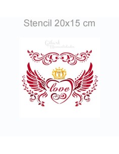 Plantilla stencil Love Stamperia 20x15 cm perfecto para diseños creativos y románticos