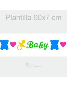 Plantilla stencil Baby Stamperia 60x7 cm ideal para crear diseños infantiles precisos
