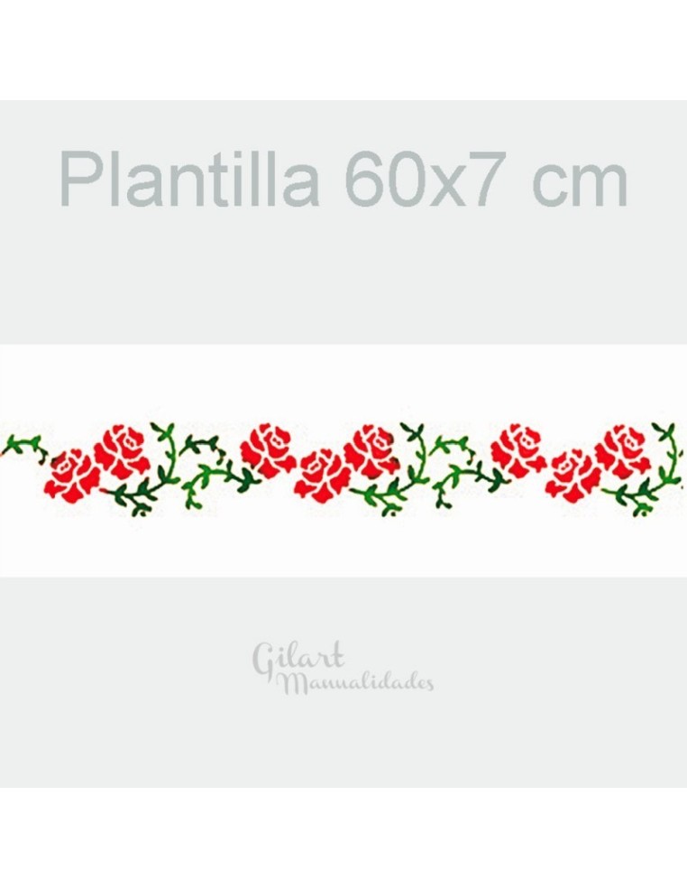 Plantilla stencil rosas Stamperia 60x7 cm con diseño floral para estarcido decorativo
