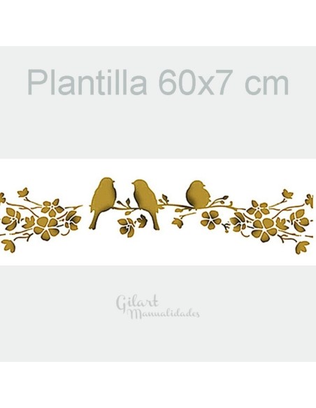 Stencil pajaritos Stamperia 60x7 cm KSE167 ideal para decorar tus manualidades creativas. Stencil pajaritos Stamperia 60x7 cm KSE167 ideal para decorar tus manualidades creativas.