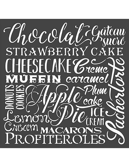 Plantilla gruesa Chocolat Stamperia 18x18 cm ideal para relieves y estarcidos