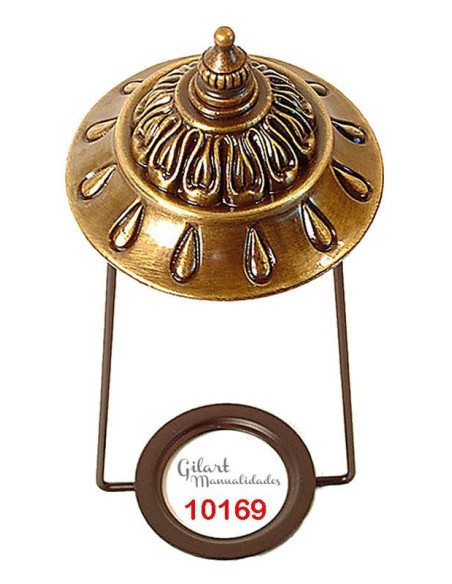 Soporte Lira Zamak Cobre Envejecido (150x85mm) para pantallas Tiffany
