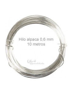 Alambre Alpaca 0,6 mm, 10 m ideales para bisutería, engarces y manualidades.
