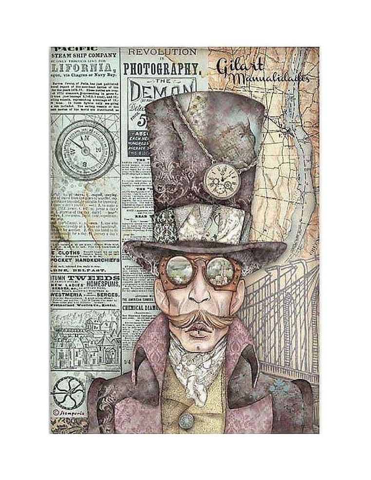 Papel arroz decoupage Stamperia Sir Vagabond Fotografía, ideal para decorar manualidades