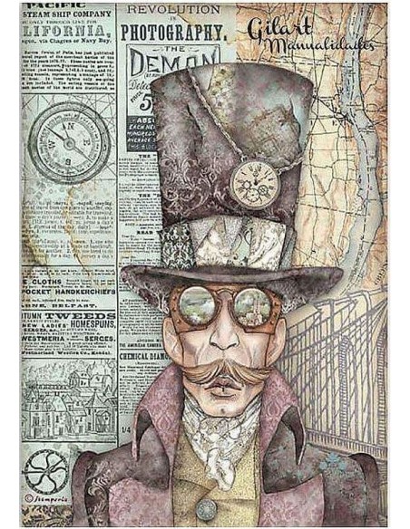 Papel arroz decoupage Stamperia Sir Vagabond Fotografía, ideal para decorar manualidades