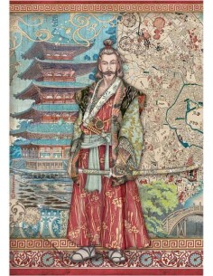 Papel arroz decoupage Stamperia Sir Vagabond Japan Samurai para decorar manualidades