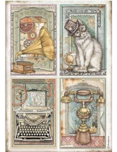 Papel arroz decoupage A4 Stamperia Lady Vagabond ideal para decorar manualidades