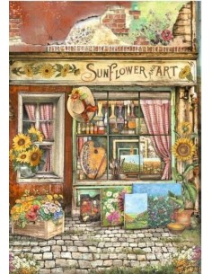 Papel arroz decoupage Stamperia Sunflower Art Tienda ideal para decorar madera