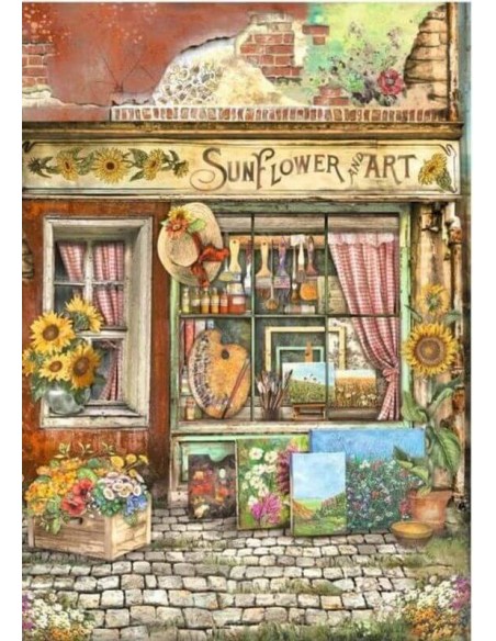 Papel arroz decoupage Stamperia Sunflower Art Tienda ideal para decorar madera Papel arroz decoupage Stamperia Sunflower Art Tienda ideal para decorar madera