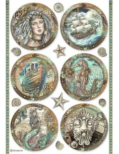 Papel arroz decoupage Stamperia Círculos DFSA4812 ideal para decorar manualidades