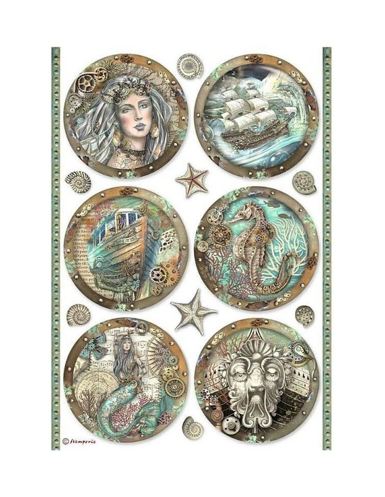 Papel arroz decoupage Stamperia Círculos DFSA4812 ideal para decorar manualidades