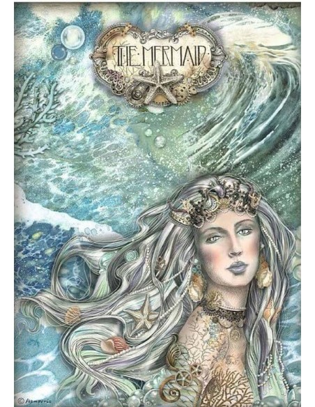 Papel arroz decoupage Stamperia Songs of the Sea La Sirena ideal para decorar madera