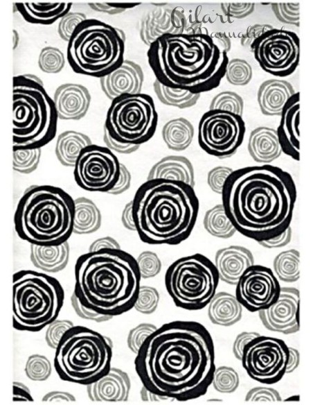 Papel scrapbooking Blanco Círculos 50×70 cm para álbumes, tarjetas y decoración moderna