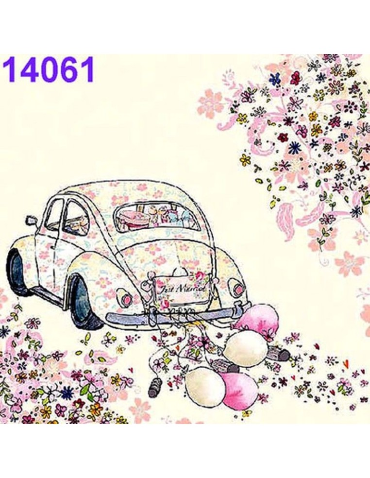 Servilletas Decoupage Recién Casados, ideales para bodas, mesas dulces o regalos.