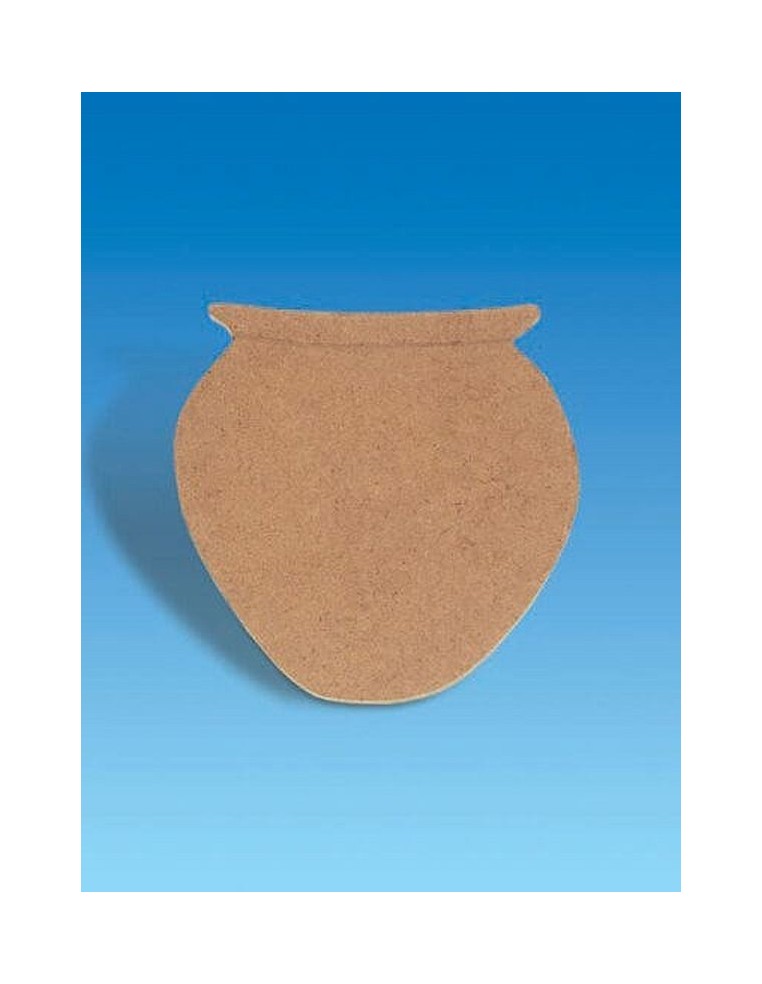 Silueta jarrón madera DM 140 x 140 mm para pintar, decorar o usar en decoupage.