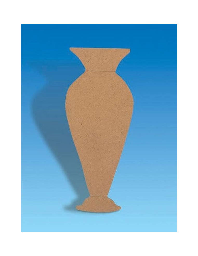 Silueta Madera DM Jarrón 250x100 mm para decorar, pintar y estañar.