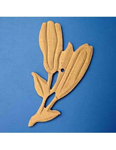 Silueta Madera DM Capullo Lirio 110x60 mm para decorar, pintar y estañar.