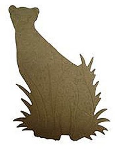 Silueta Madera DM Leopardo 40x100 mm ideal para pintar y decorar manualidades