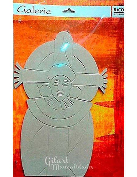 Silueta Madera DM Africana étnica 410x265 mm ideal para decorar con pintura o papel