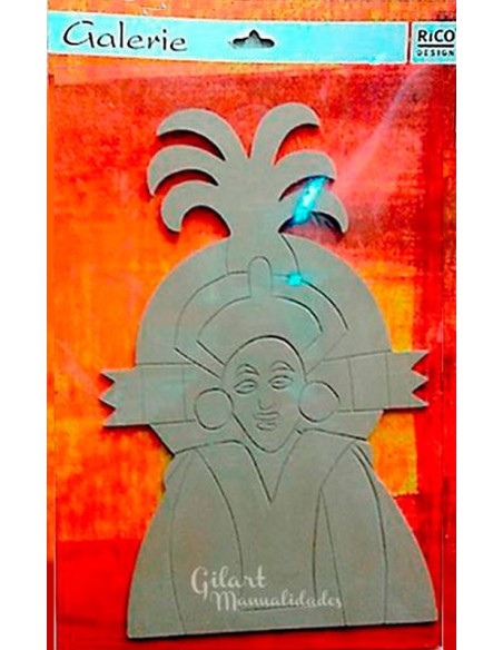 Silueta Madera DM Africana étnica 400x260 mm ideal para decorar y personalizar manualidades