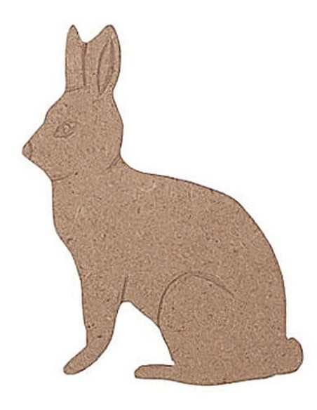 Silueta Madera DM Conejo 136x90 mm ideal para decorar manualidades y proyectos DIY
