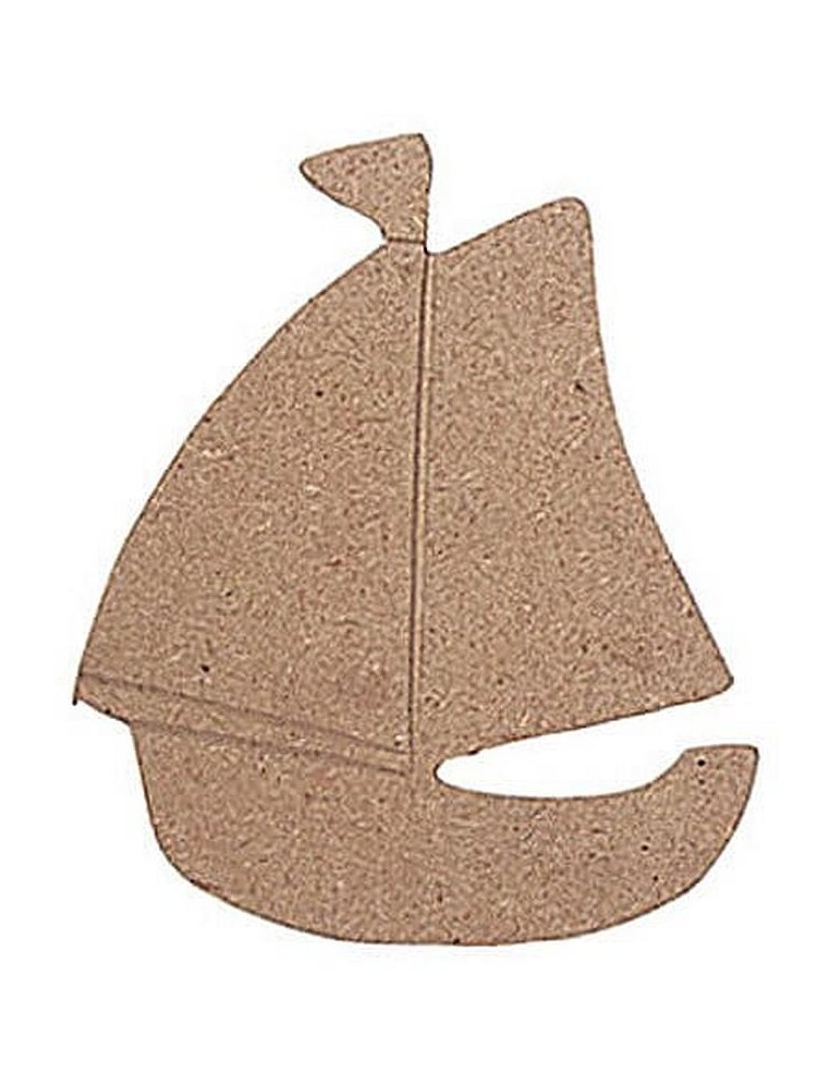 Silueta Madera DM Barca 130x111 mm para manualidades y decoración.
