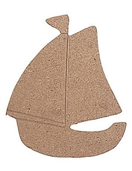 Silueta Madera DM Barca 130x111 mm para manualidades y decoración.