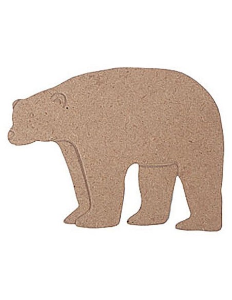 Silueta Madera DM Oso 175x140 mm para Manualidades perfecta para decoupage y pintura.