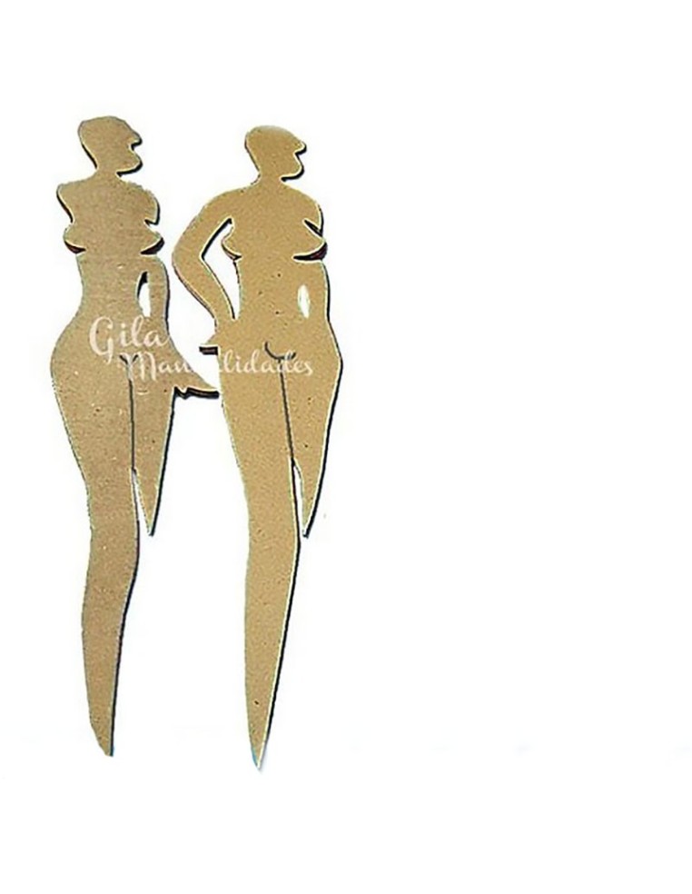 Silueta Madera DM Mujer 440 mm set 2 siluetas para decoupage y pintura.